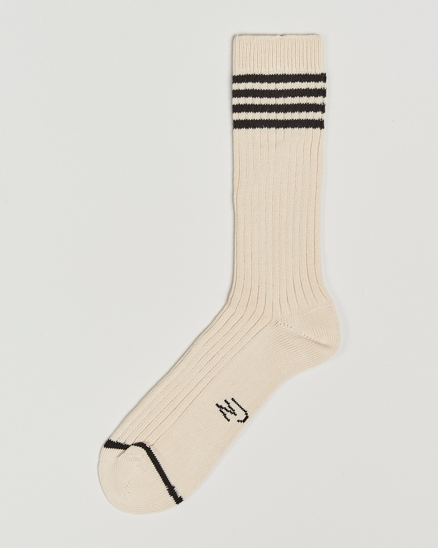 Nudie Jeans Retro Tennis Socks Off White/Black – Hvit