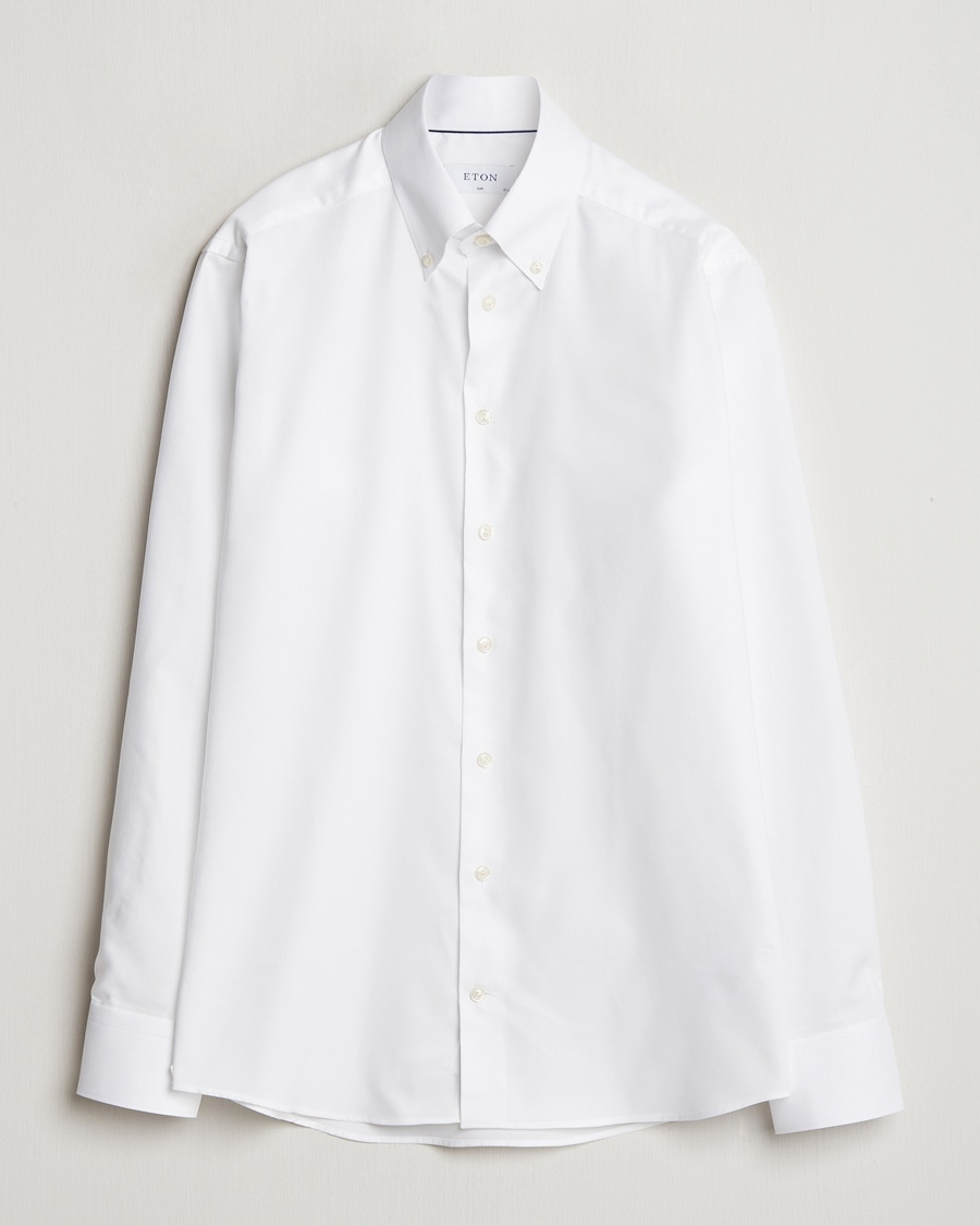 Eton Slim Fit Wrinkle Free Oxford Shirt White – Hvit