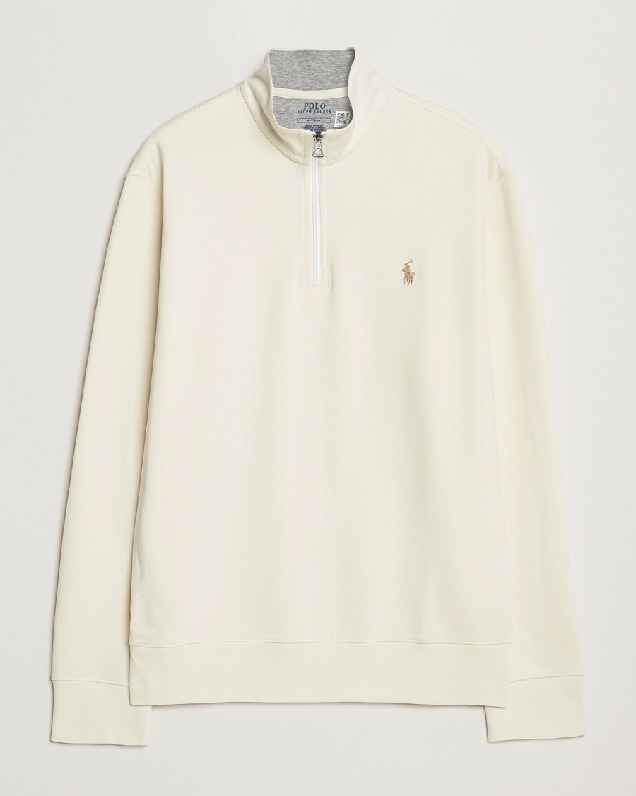 Polo Ralph Lauren Double Knit Half-Zip Sweater Parchment Cream – Hvit