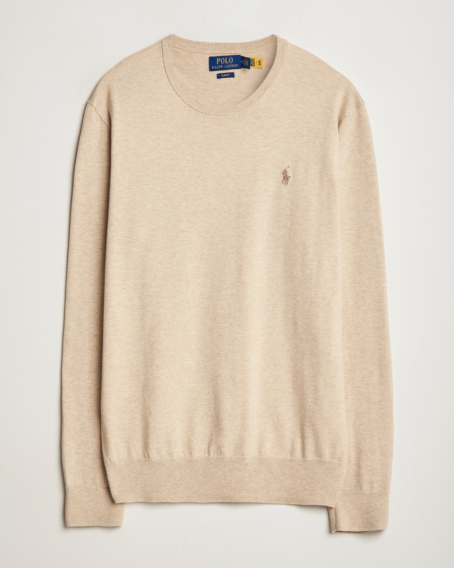 Herre | 20% salg | Polo Ralph Lauren | Cotton Crew Neck Sweater Dune Melange