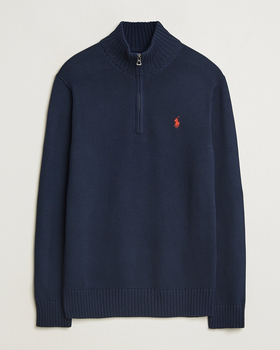 Herre | | Polo Ralph Lauren | Cotton Pullover Half-Zip Hunter Navy