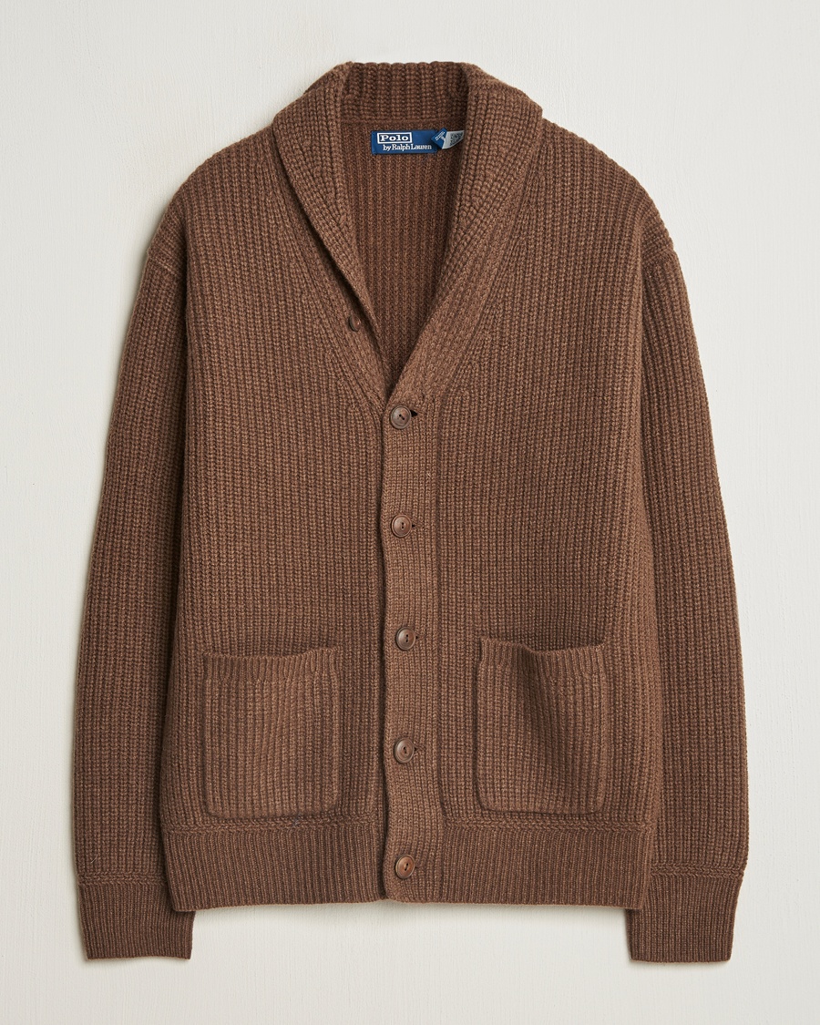 Herre | | Polo Ralph Lauren | Wool/Cashmere Cardigan Dark Roast Melange