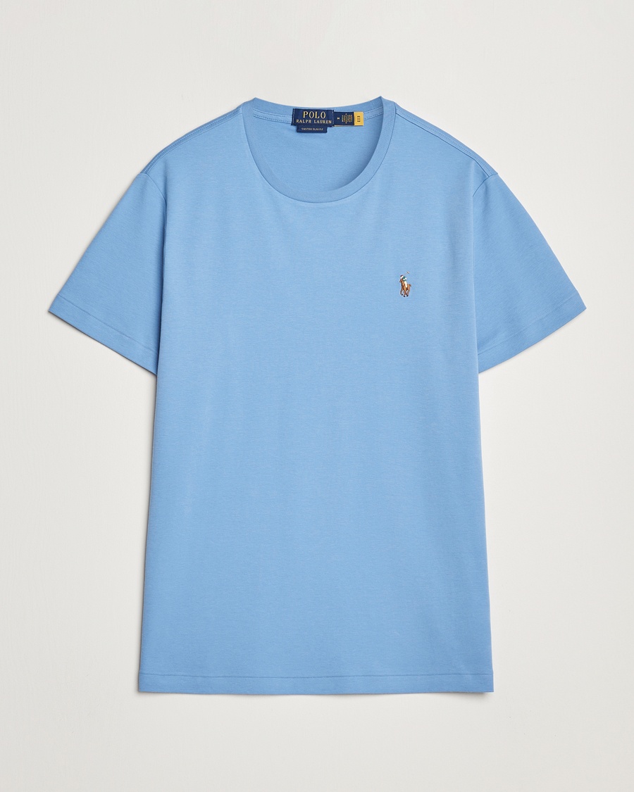 Herre | T-Shirts | Polo Ralph Lauren | Luxury Pima Cotton Crew Neck T-Shirt Sky Blue