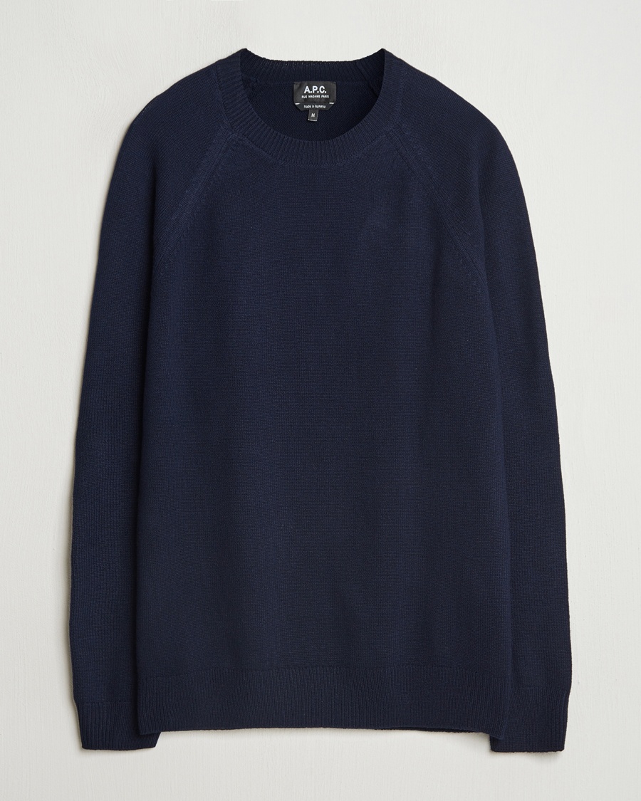 Herre | | A.P.C. | Pierre Lambswool Sweater Dark Navy