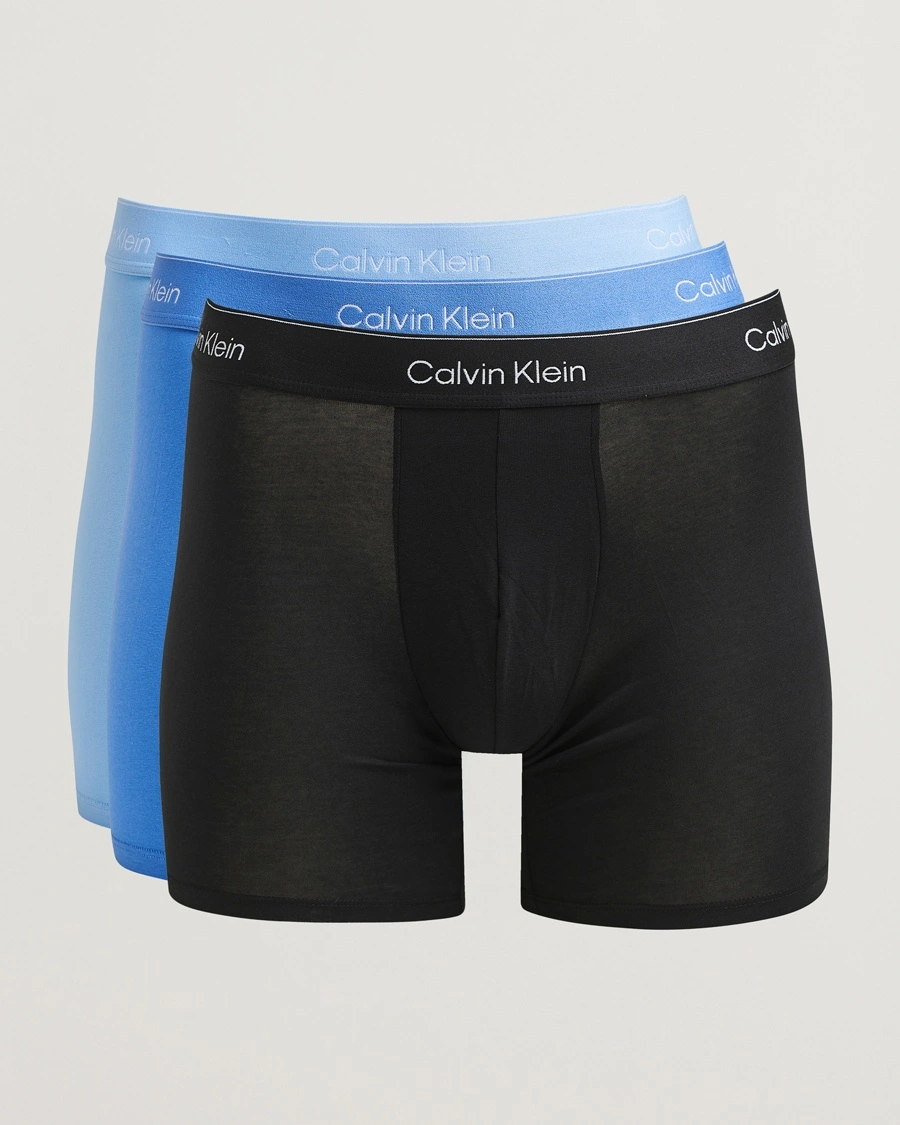 Herre | Calvin Klein | Calvin Klein | 3-Pack Icon Cotton Stretch Boxer Brief Black/Blue/Light Blue