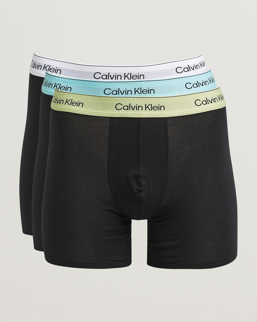 Herre | Calvin Klein | Calvin Klein | 3-Pack Icon Cotton Stretch Boxer Brief White/Aqua/Green