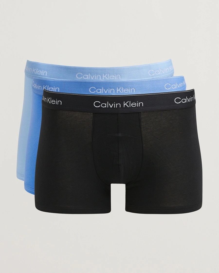 Herre | Calvin Klein | Calvin Klein | 3-Pack Icon Cotton Stretch Relaxed Trunk Black/Blue/Light Blue