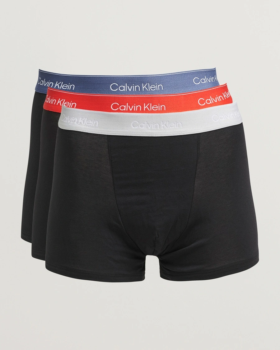 Herre | Calvin Klein | Calvin Klein | 3-Pack Icon Cotton Stretch Relaxed Trunk Blue/Grey/Red