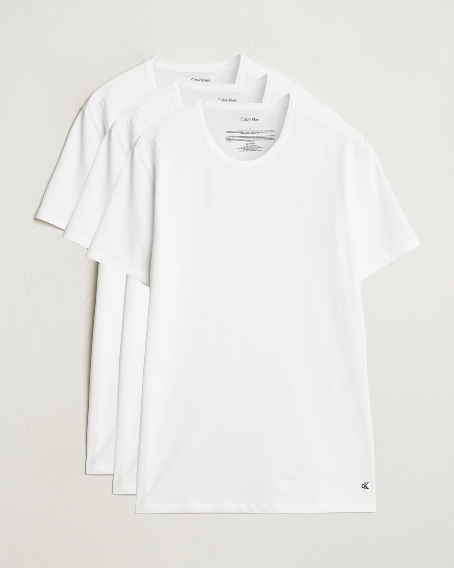 Calvin Klein 3-Pack Cotton Stretch Crew Neck T-Shirt White – Hvit