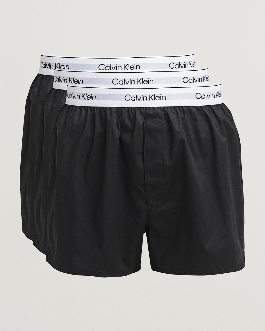 Calvin Klein 3-Pack Cotton Boxer Shorts Black – Svart