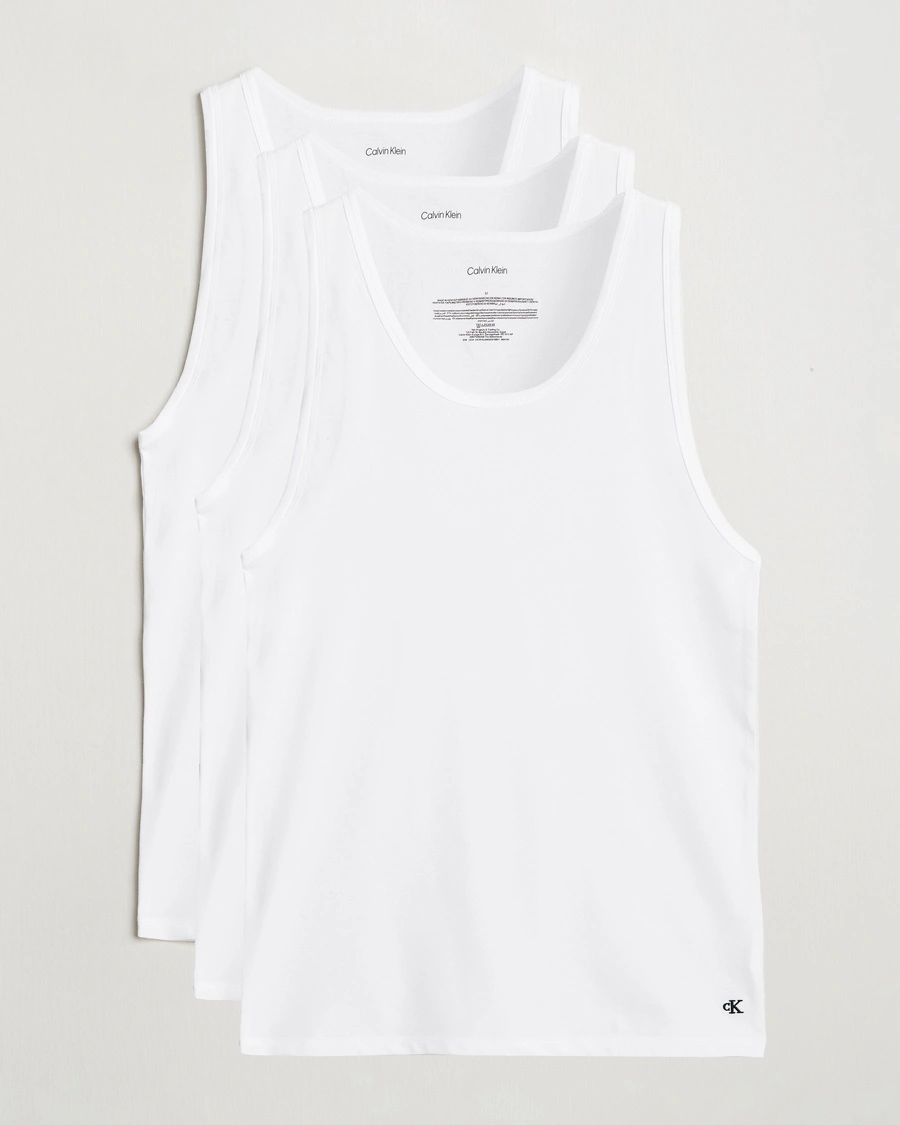 Herre | Calvin Klein | Calvin Klein | 3-Pack Cotton Tank Top White