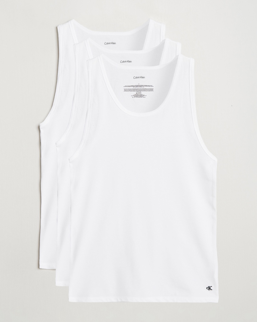 Calvin Klein 3-Pack Cotton Tank Top White – Hvit