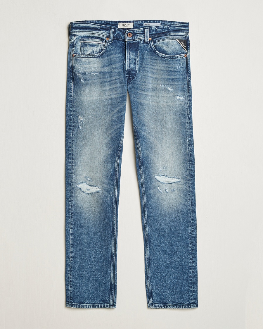 Herre | Tapered fit | Replay | Grover Straight Fit Original Jeans Medium Blue