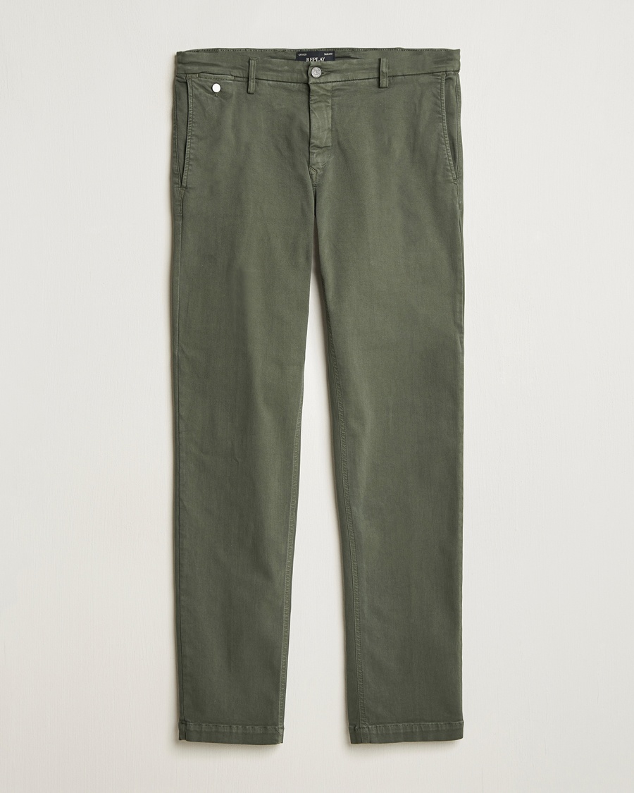 Herre | Chinos | Replay | Benni Hyperflex X-Lite Chinos Dark Green