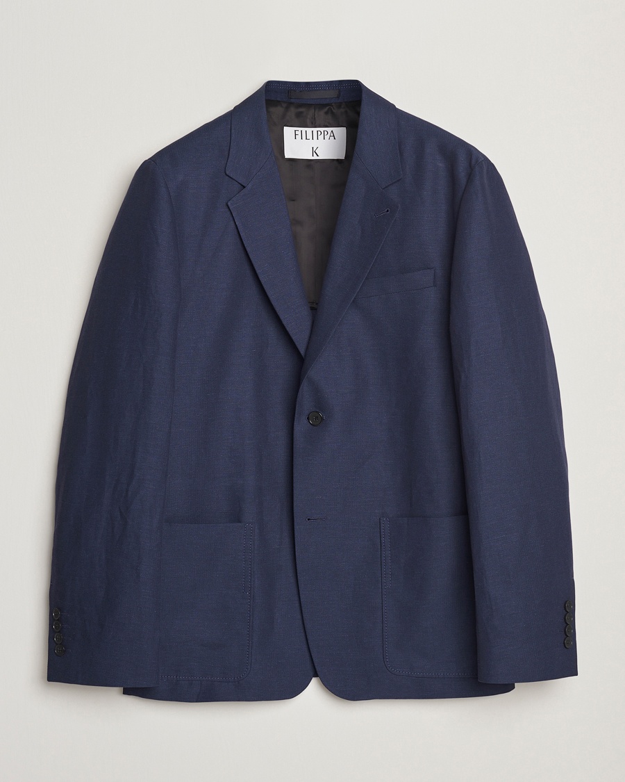 Herre | Bomullsblazer | Filippa K | Patch Pocket Blazer Navy