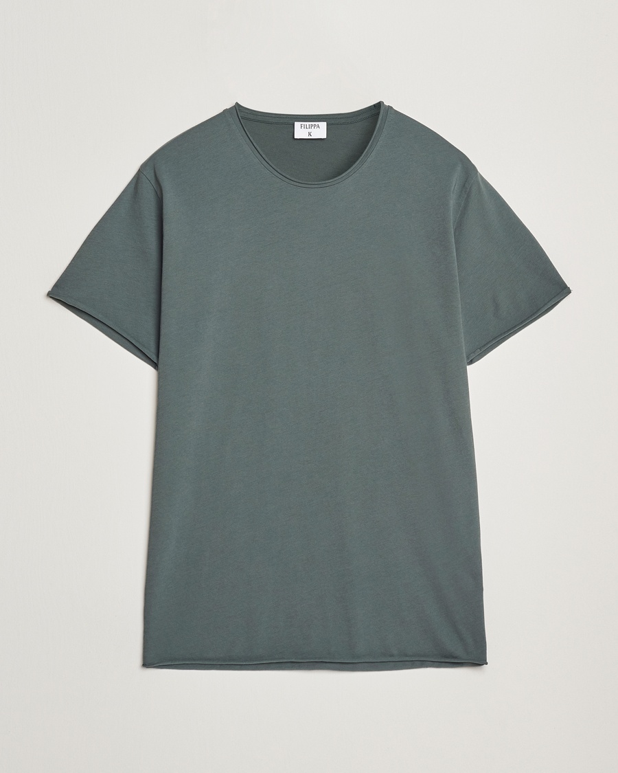 Filippa K Roll Neck Crew Neck T-Shirt Green Grey – Grønn