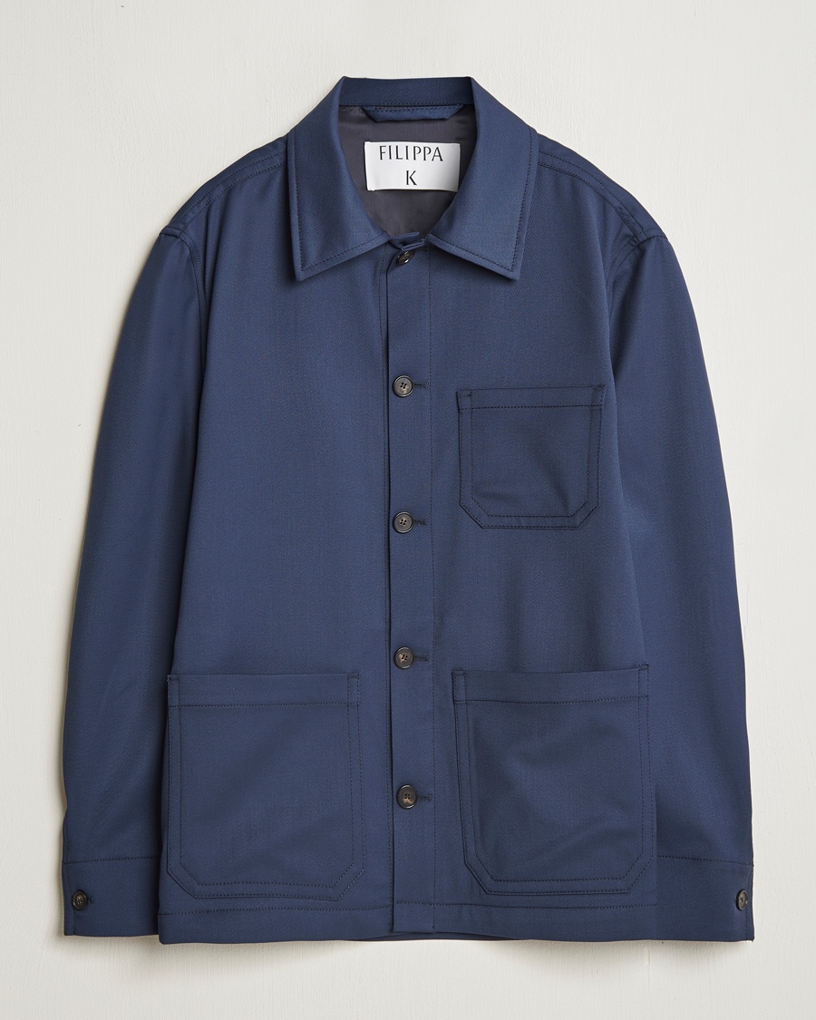 Herre | | Filippa K | Work Shirt Jacket Dusk Blue