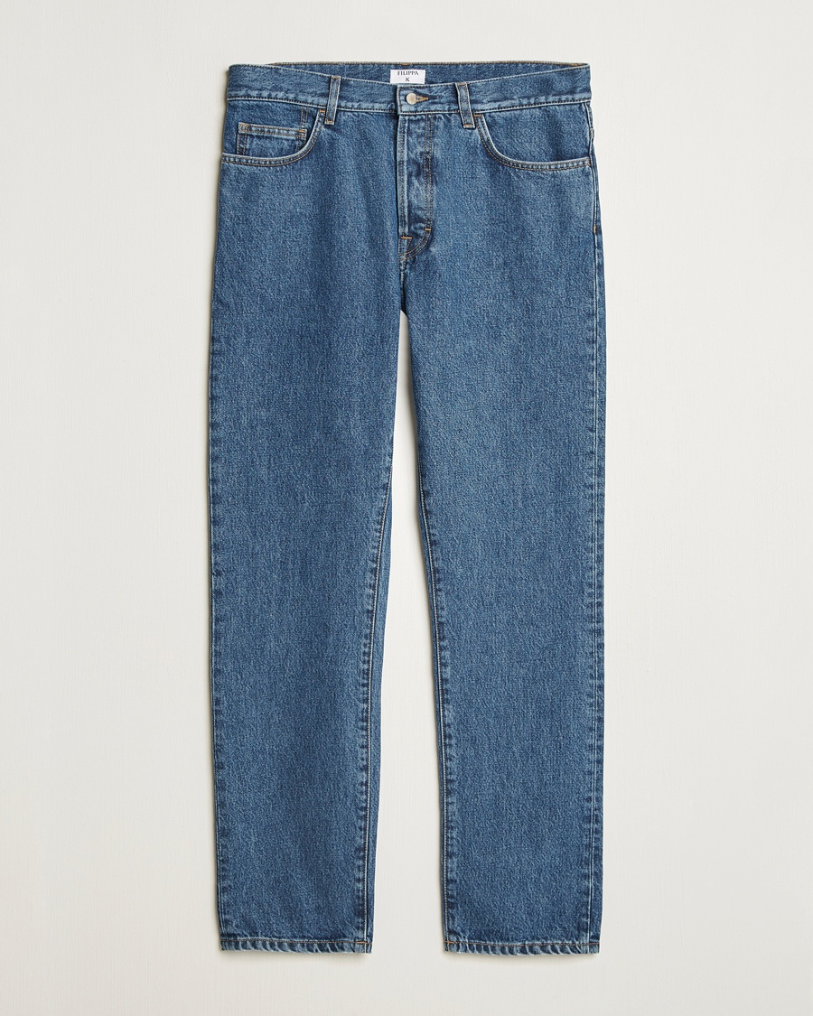 Herre | Tapered fit | Filippa K | Tapered Cropped Jeans Washed Mid Blue