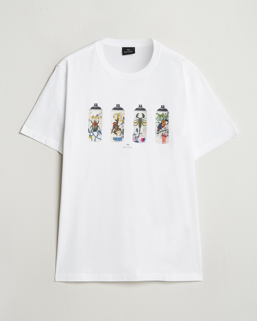 Herre | PS Paul Smith | PS Paul Smith | Spray Cans Crew Neck T-Shirt White