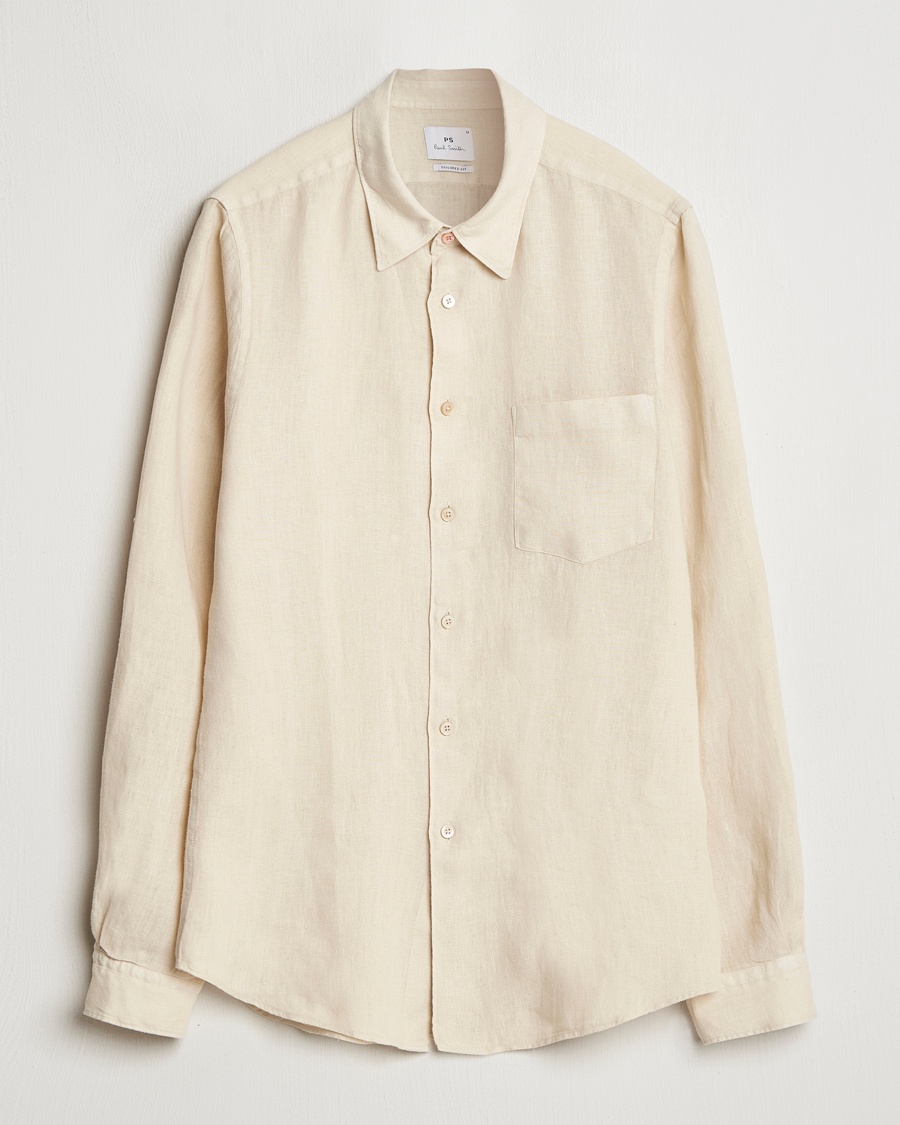 Herre | Paul Smith | PS Paul Smith | Tailored Fit Linen Shirt Beige