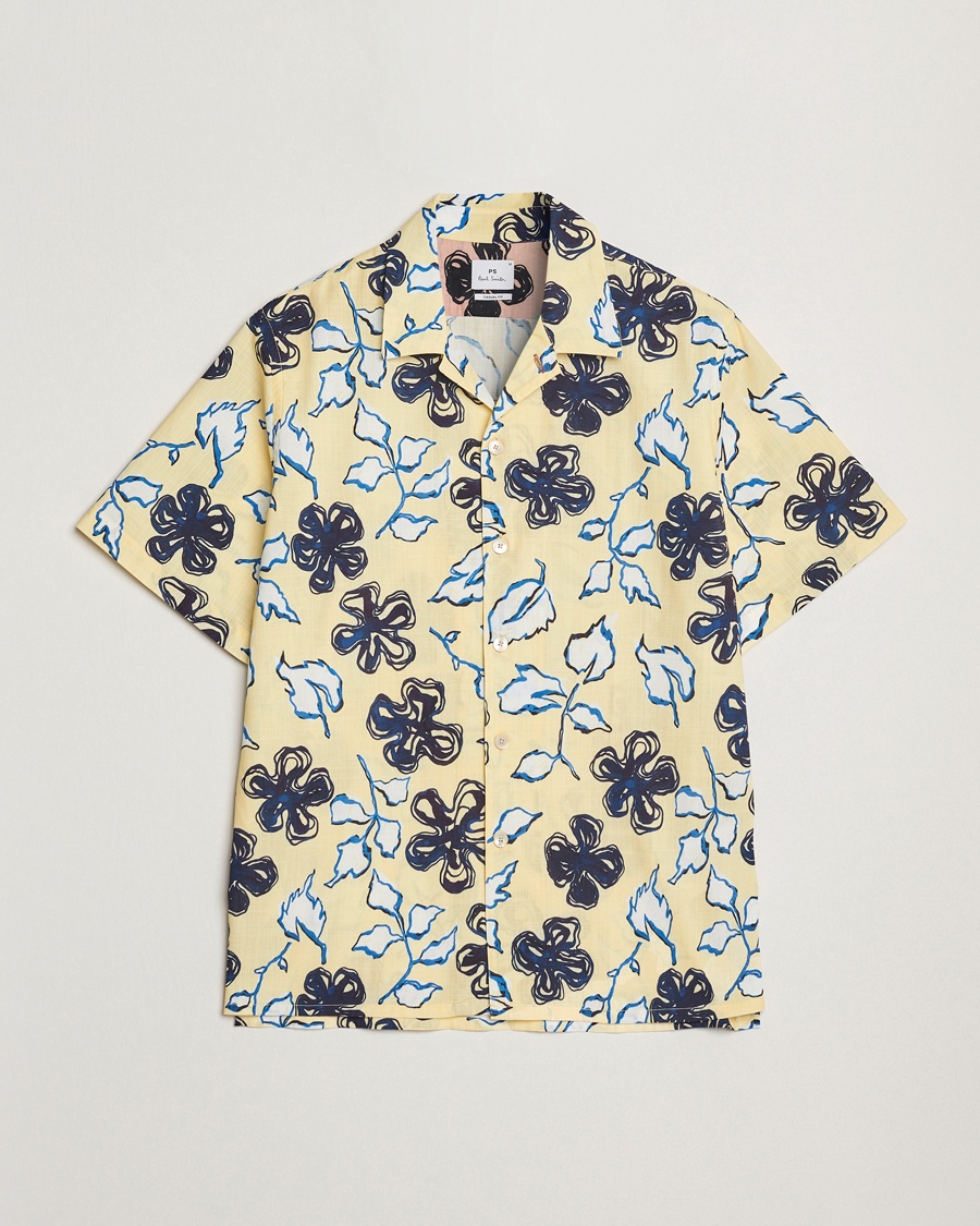 Herre | PS Paul Smith | PS Paul Smith | Floral Short Sleeve Shirt Yellow
