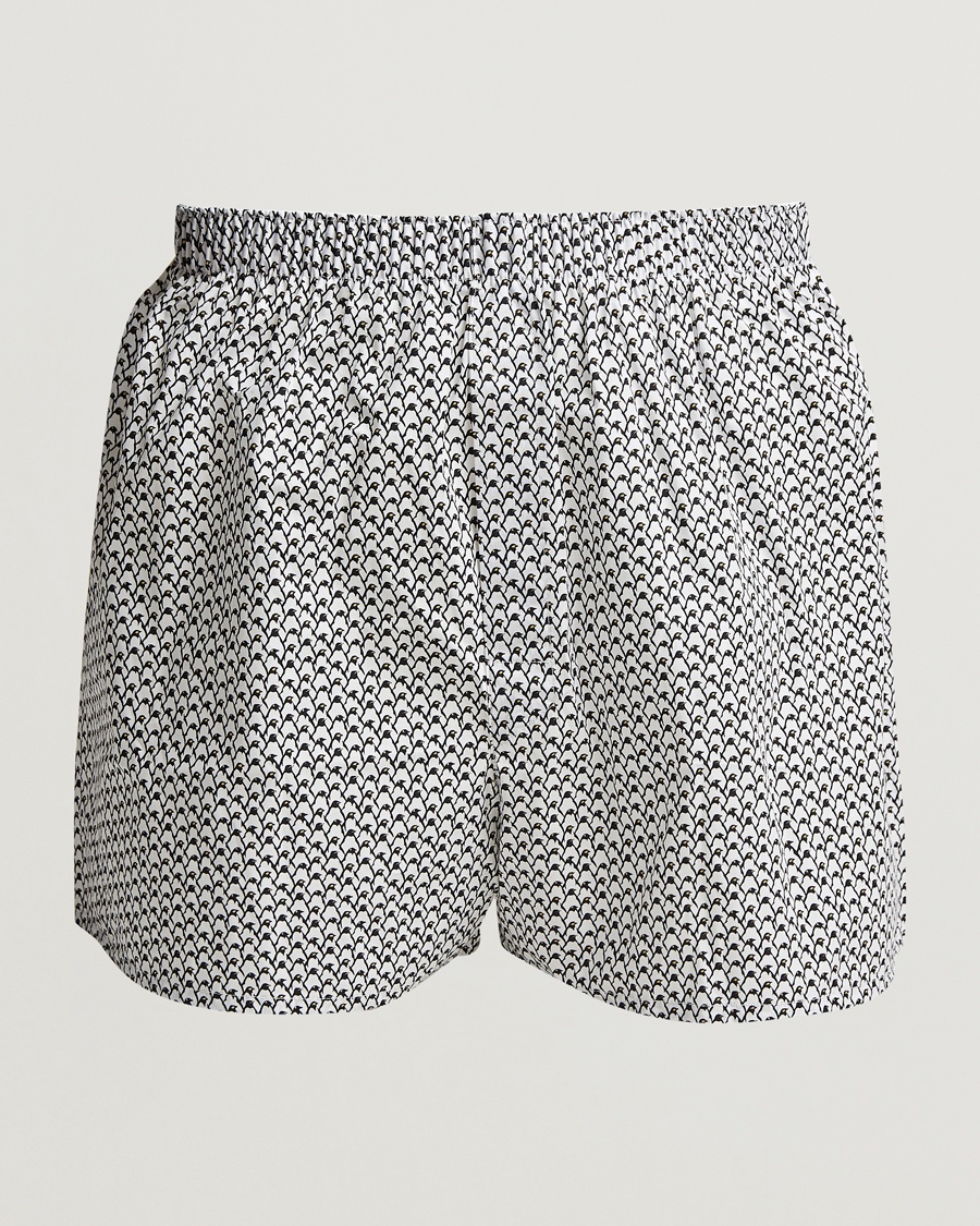 Herre | Boksershorts | Sunspel | Printed Woven Cotton Boxer Shorts Penguin