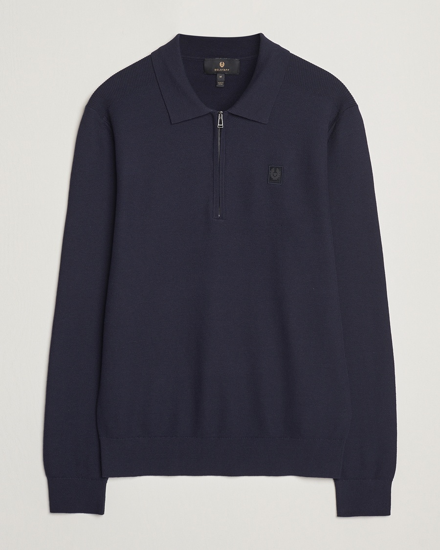Herre | Gensere | Belstaff | Drift Knitted Zip Polo Navy