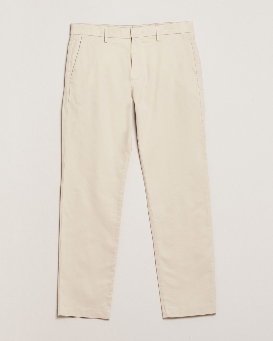 NN07 Theo Regular Fit Stretch Chinos Ivory – Hvit