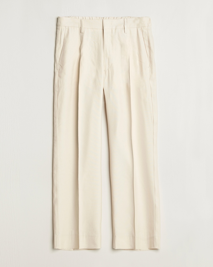 Herre | Klær | NN07 | Kay Linen/Viscose Drawstring Trousers Ivory