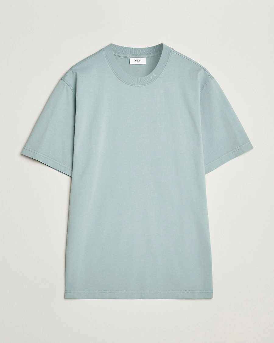 Herre | Klær | NN07 | Adam Pima Crew Neck T-Shirt Steely Blue