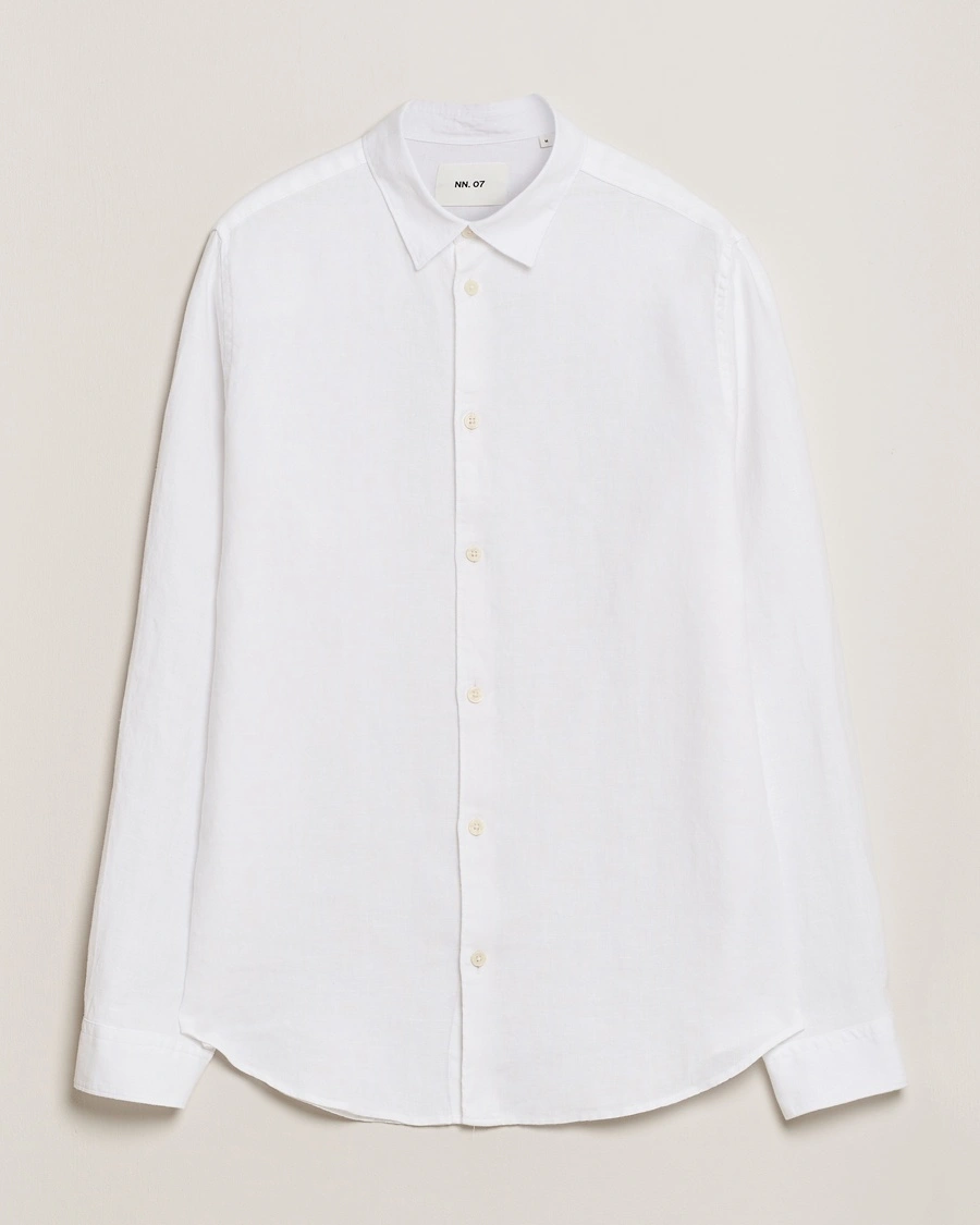 Herre | Tidsbegrenset sesongtilbud | NN07 | Enzo Linen Shirt White