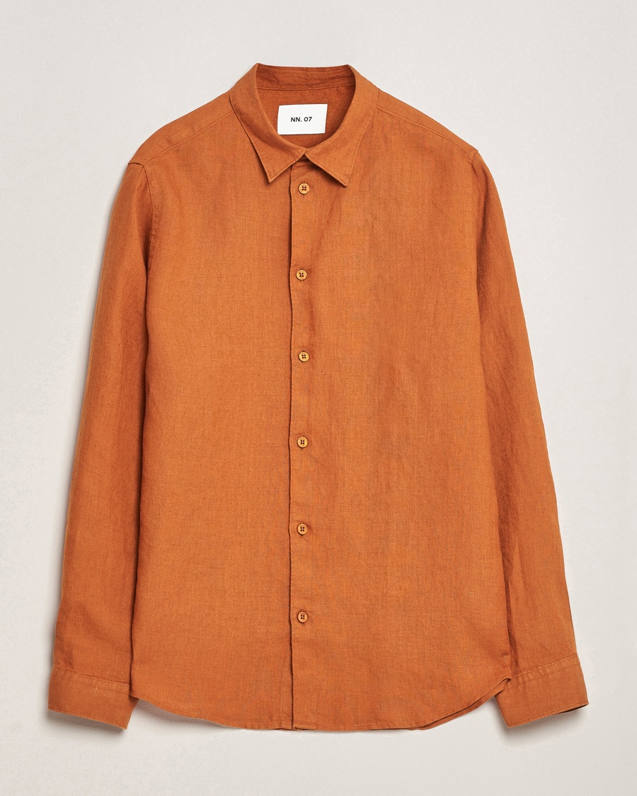 Herre | Business & Beyond - Casual | NN07 | Enzo Linen Shirt Caramel