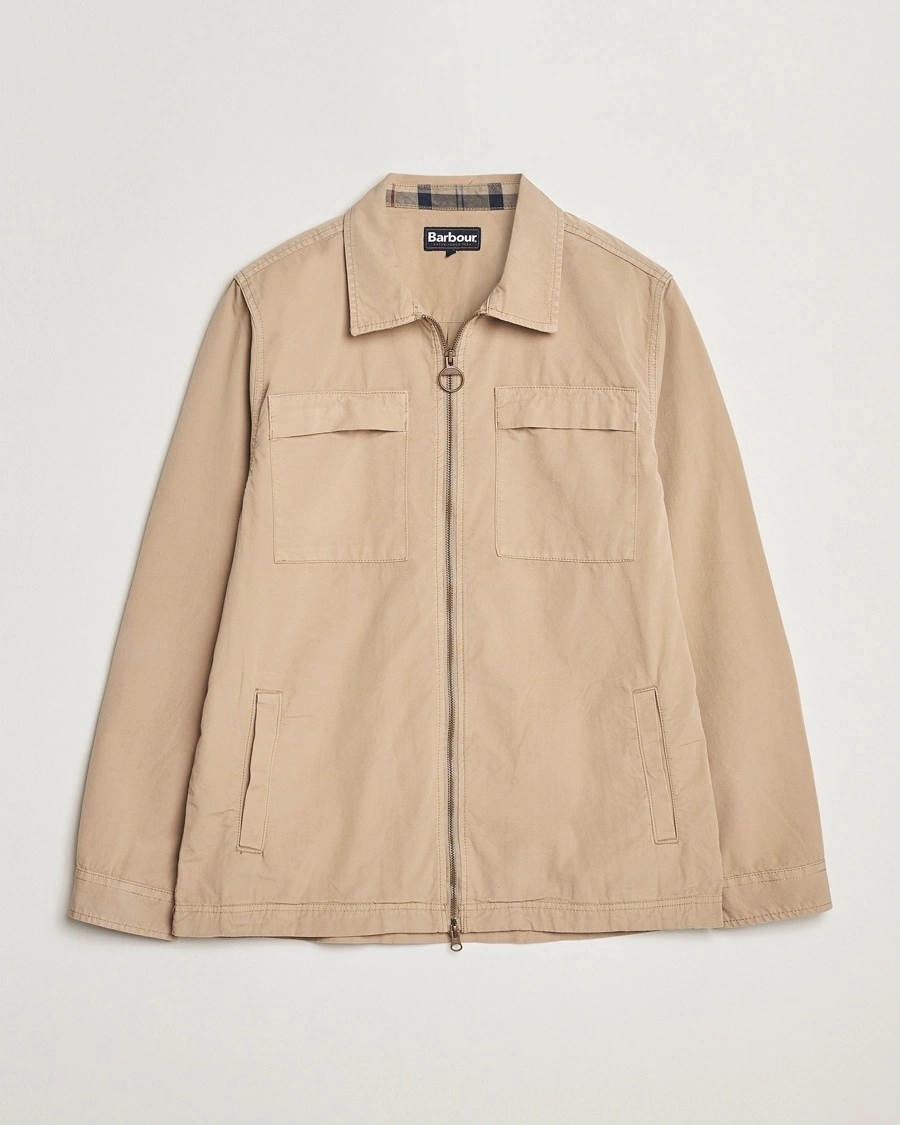 Herre | Overshirts | Barbour Lifestyle | Glendale Cotton Zip Overshirt Washed Stone