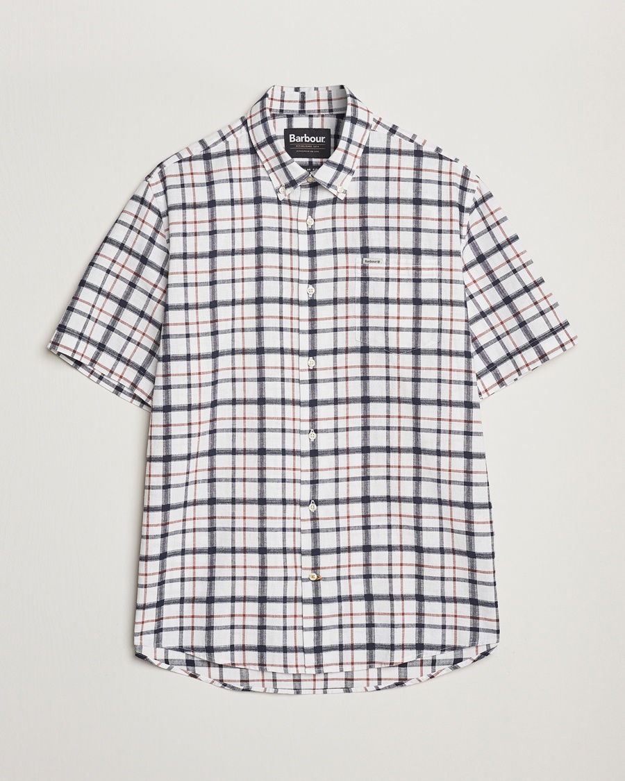 Herre | | Barbour Lifestyle | Glover Linen Blend Short Sleeve Shirt Brook Blue