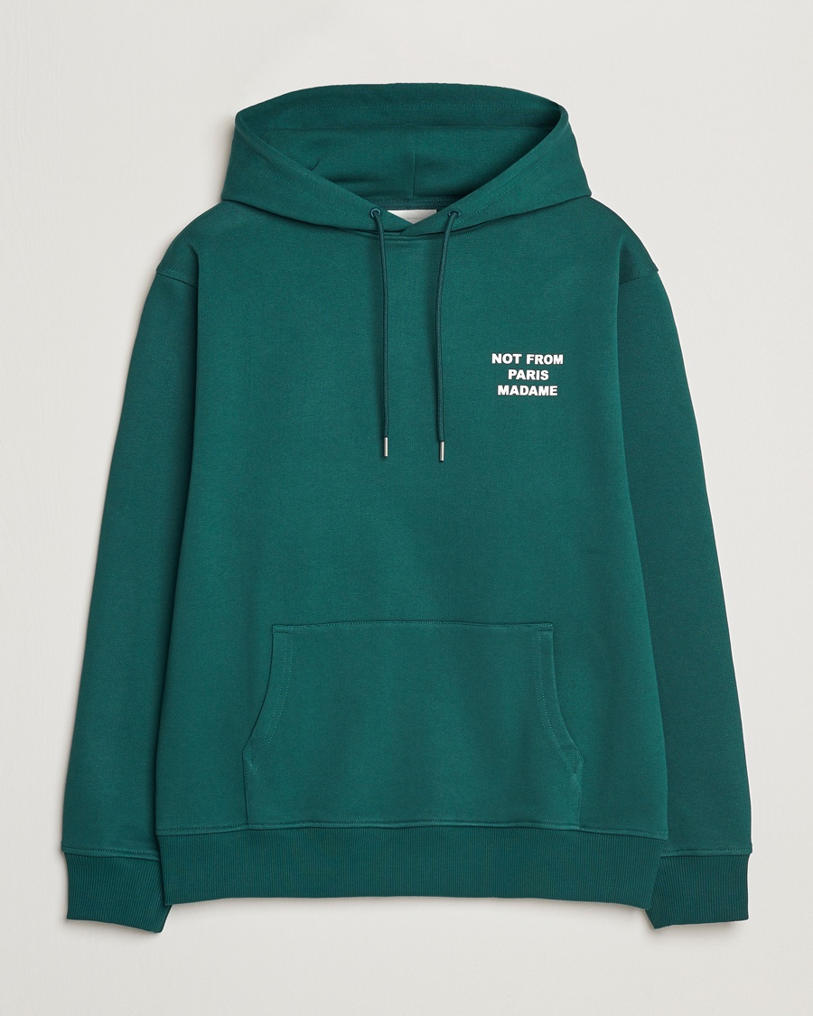 Drôle de Monsieur Slogan Hoodie Dark Green – Grønn