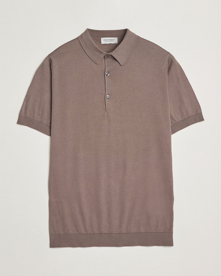 Herre | | John Smedley | Adrian Slim Fit Sea Island Polo Beige Musk