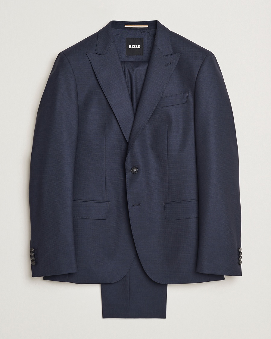 Herre | Lojalitetstilbud | BOSS BLACK | Huge Wool Peak Lapel Suit Dark Blue