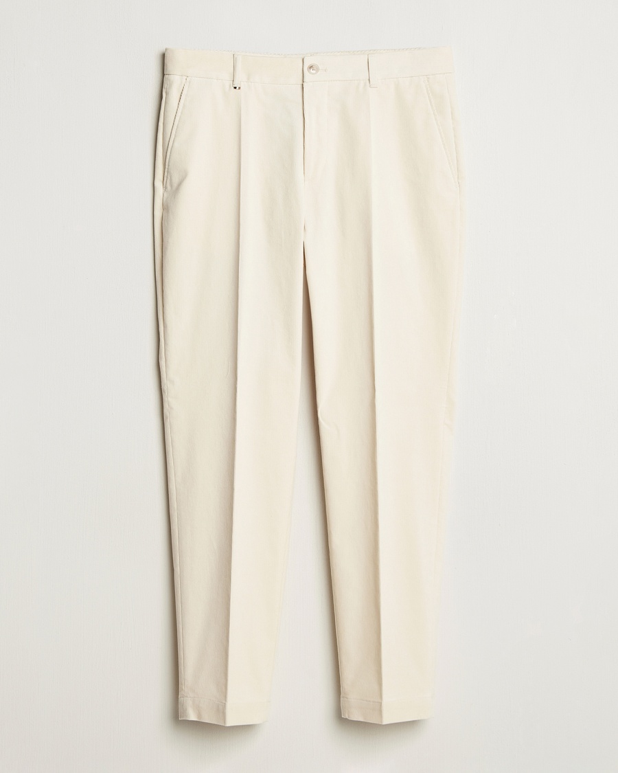 Herre | Cordfløyelsbukser | BOSS BLACK | Perin Spring Cord Trousers Open White