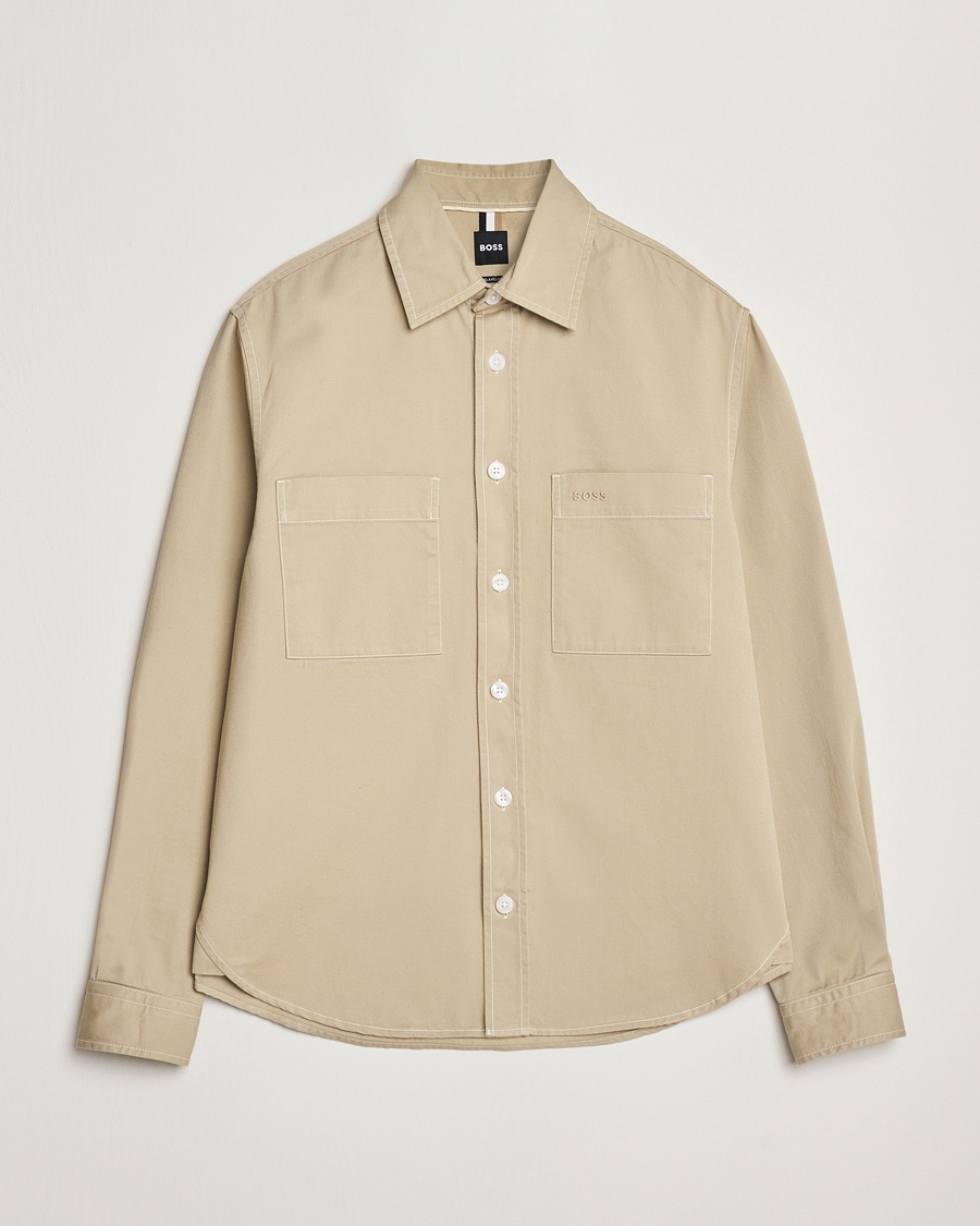Herre | Skjortejakke | BOSS BLACK | Owen Pocket Overshirt Light Beige