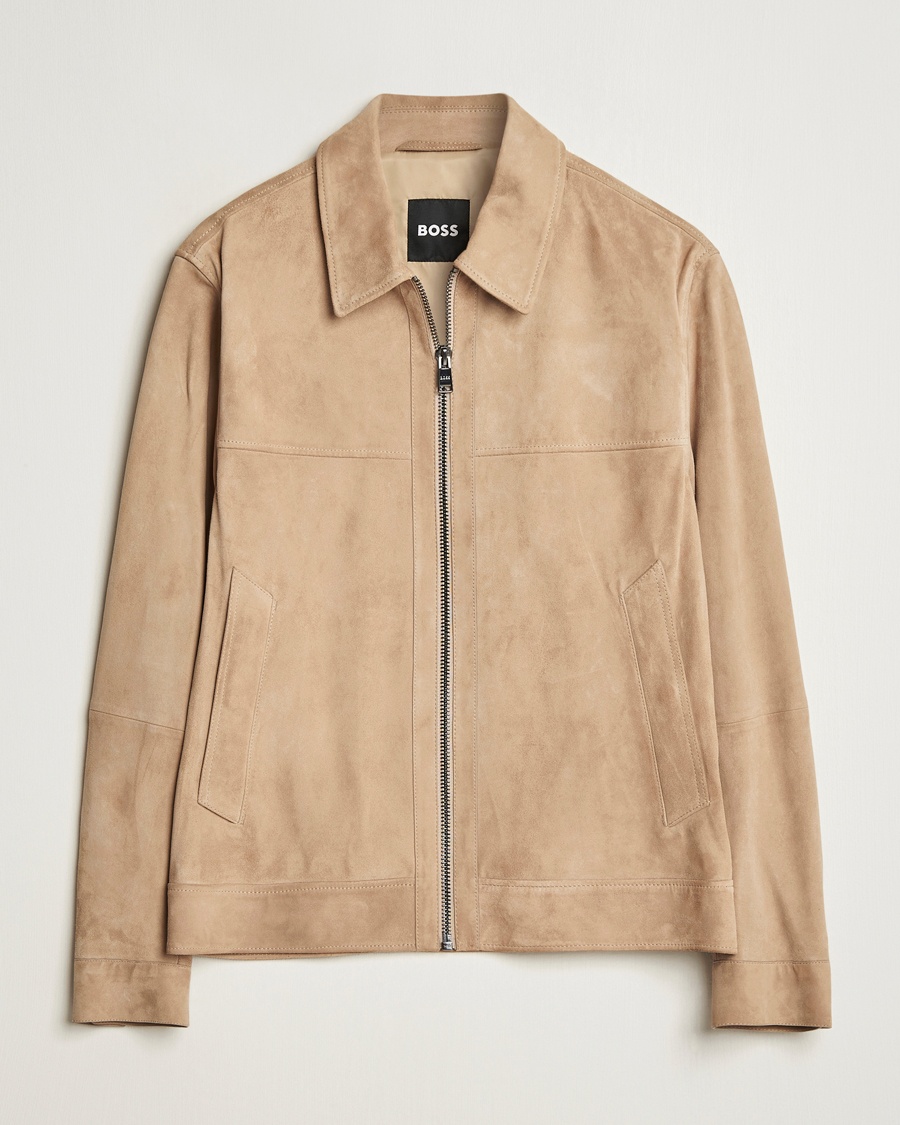 Herre | Jakker | BOSS BLACK | Malbano Suede Jacket Light Beige