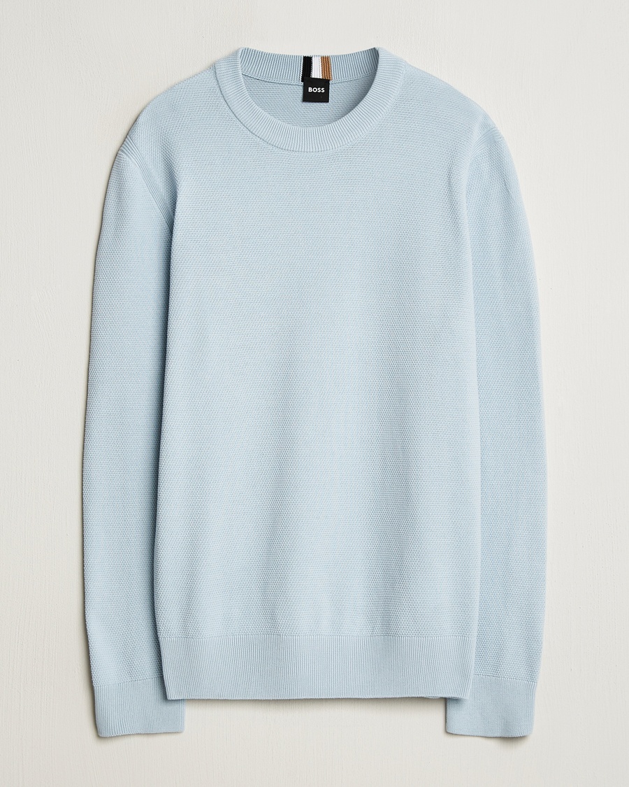 Herre | Klær | BOSS BLACK | Ecaio Knitted Sweater Light Blue