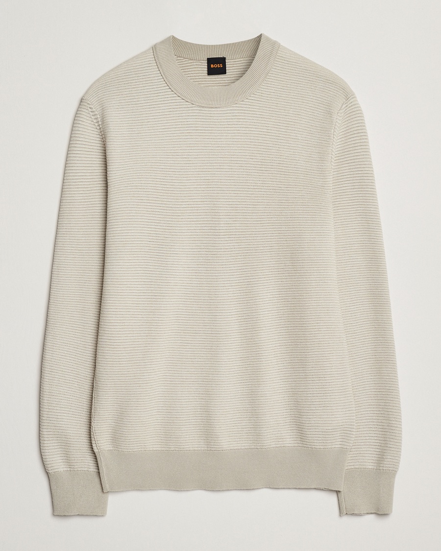 Herre | Klær | BOSS ORANGE | Aspoki Structured Knitted Sweater Light Beige