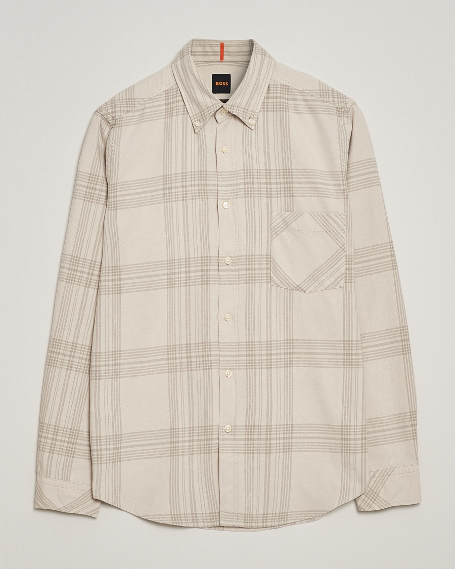 Herre | Klær | BOSS ORANGE | Rickert Checked Shirt Light Beige