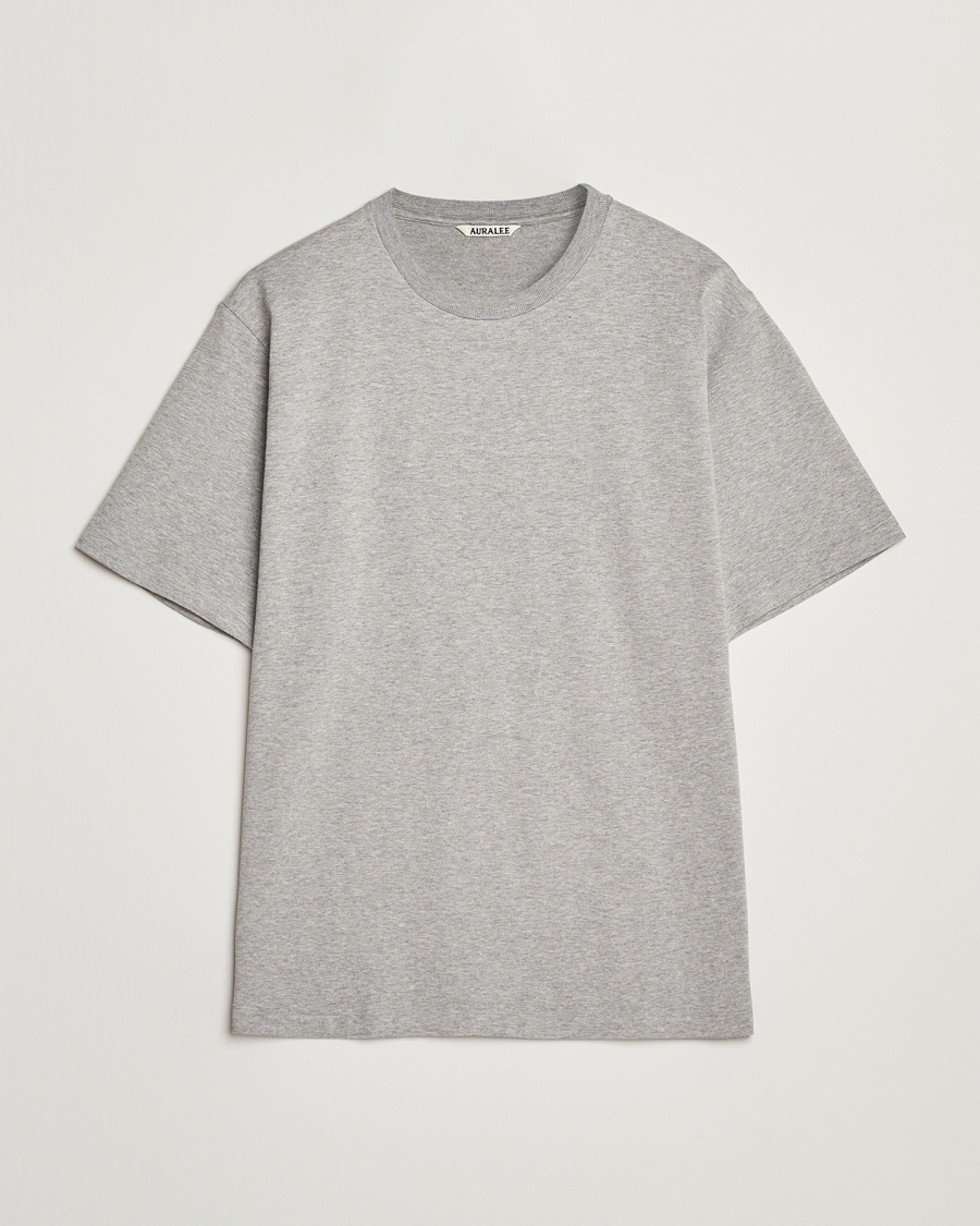Herre | Kortermede t-shirts | Auralee | Luster Plating T-Shirt Top Gray