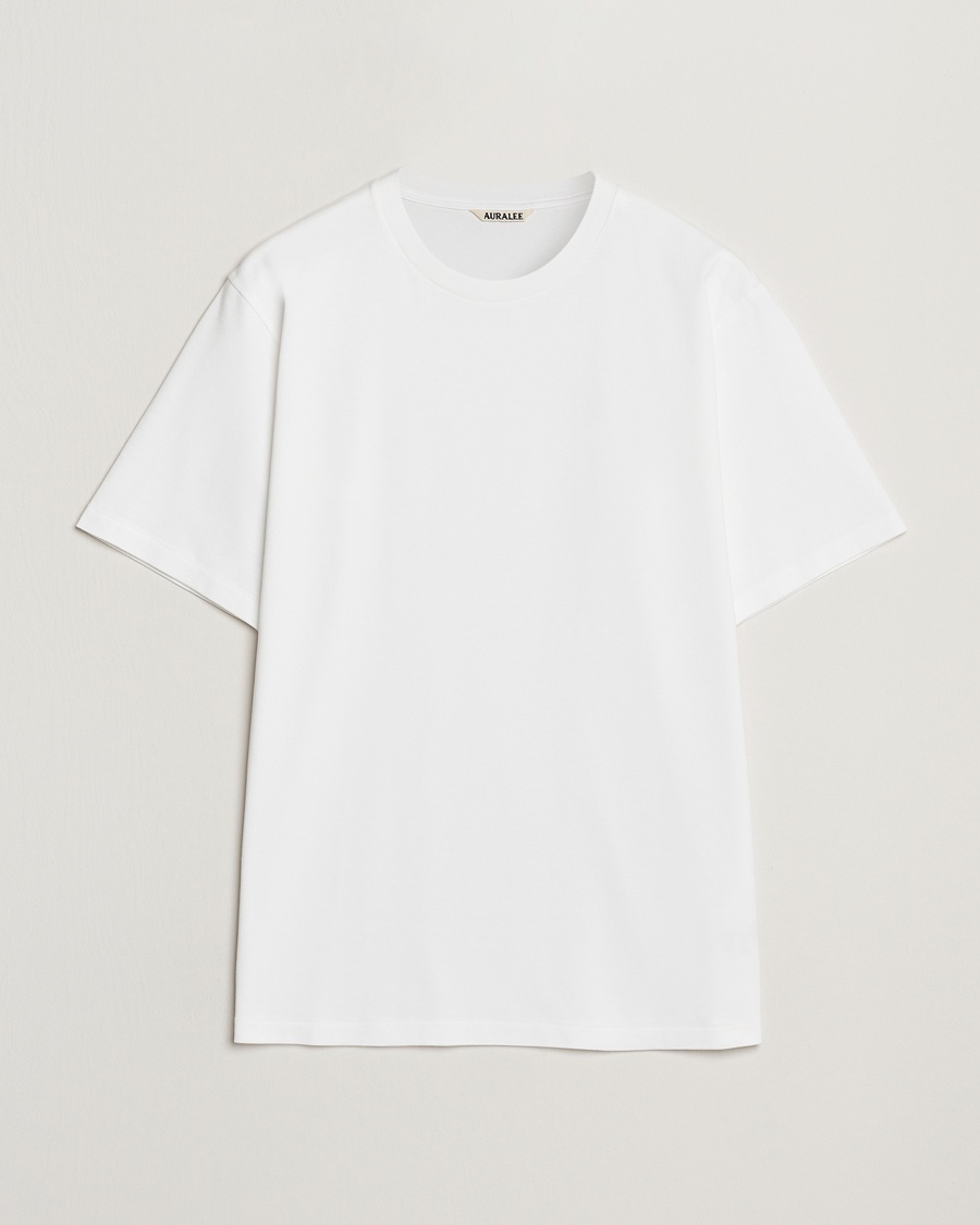 Herre | Hvite t-shirts | Auralee | Luster Plating T-Shirt White