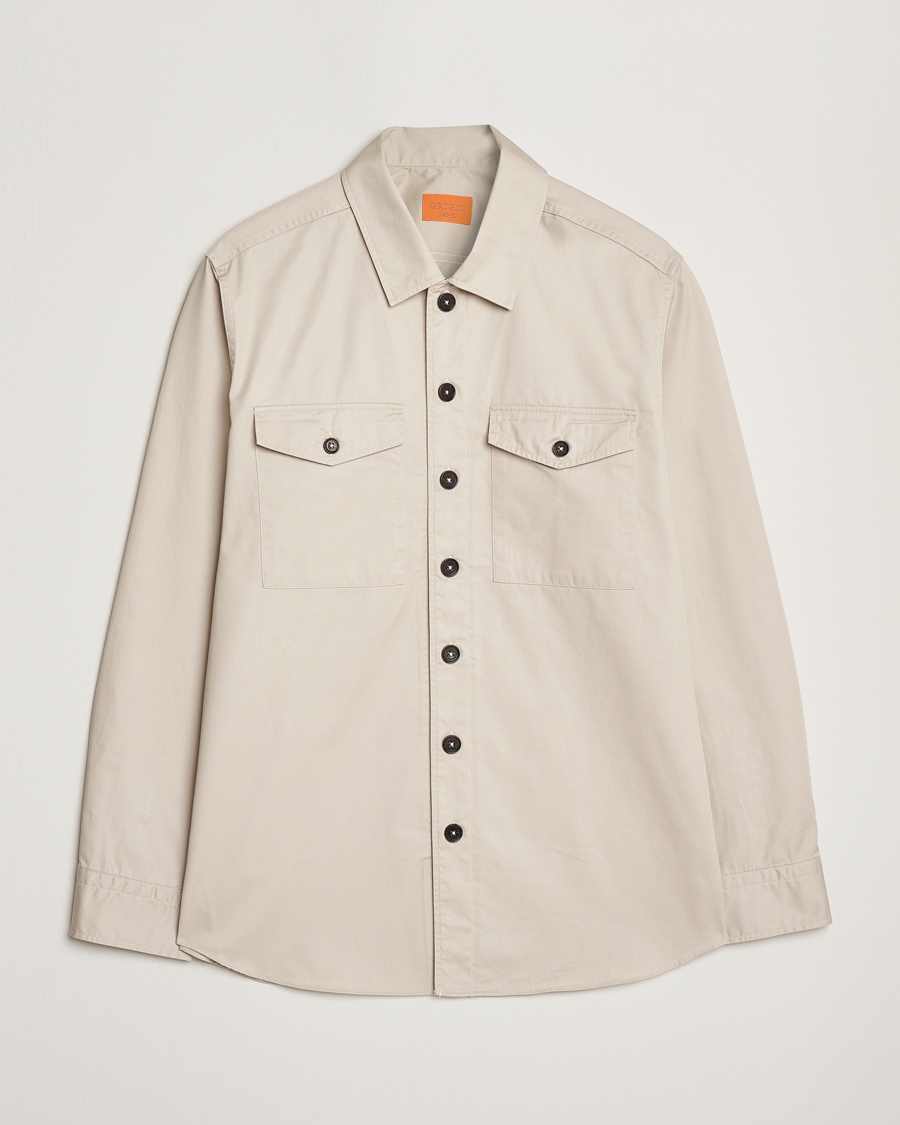 Herre | Overshirts | Grigio | Cotton Overshirt Beige