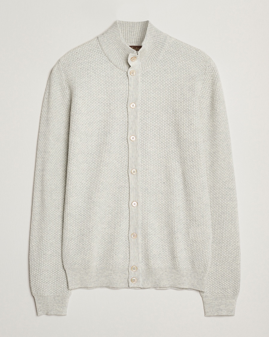 Herre | Cardigans | Stenströms | Knitted Textured Merino Cardigan Grey