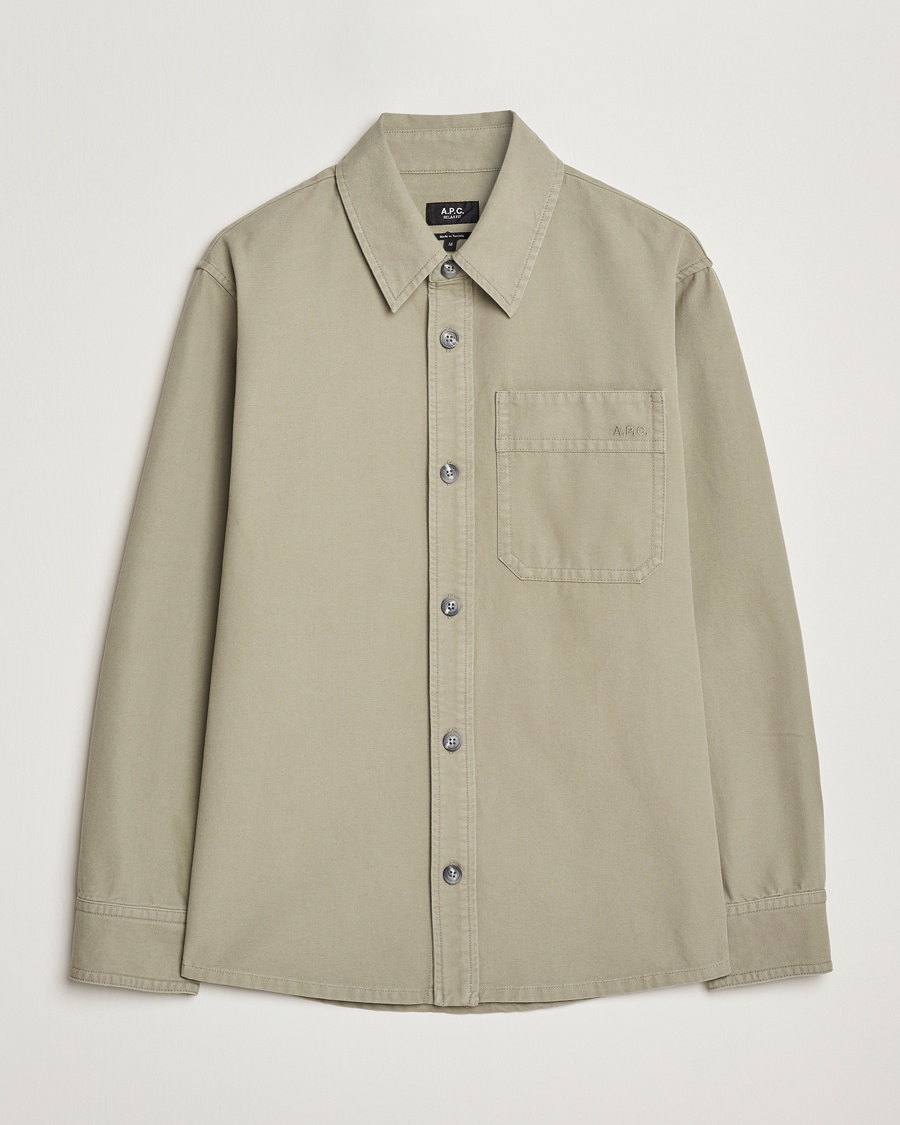 Herre | Overshirts | A.P.C. | Basile Denim Overshirt Gray Green