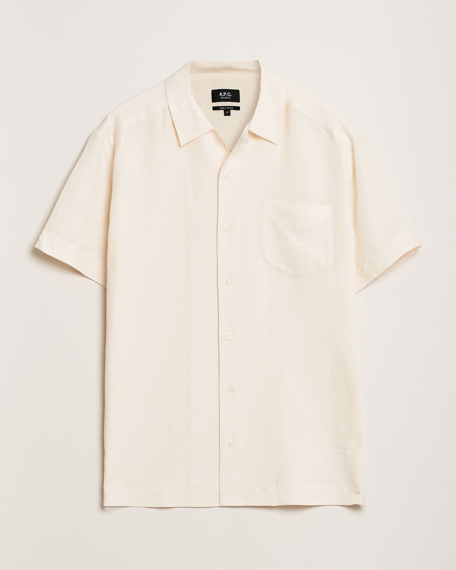 Herre | Kortermede skjorter | A.P.C. | Roy Woven Short Sleeve Shirt Ecru