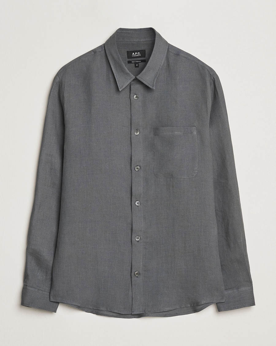 Herre | Linskjorter | A.P.C. | Cassel Linen Shirt Anthracite